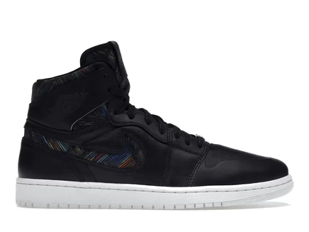 Мужские кроссовки Jordan 1 Retro Nouveau BHM, черно-белые с зеленым
