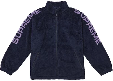 Мужская флисовая куртка Supreme Shoulder Logo, темно-синяя