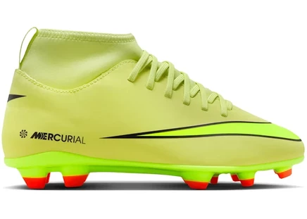 Детские бутсы nike mercurial superfly 10 club mg, лимонный/красный/зеленый