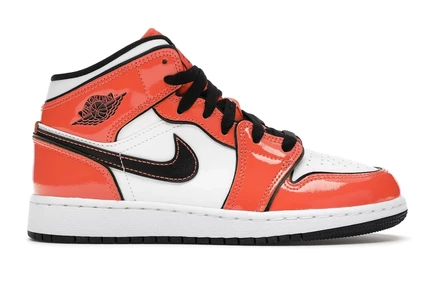 Детские кроссовки Jordan 1 Mid Turf Orange (GS), оранжевые