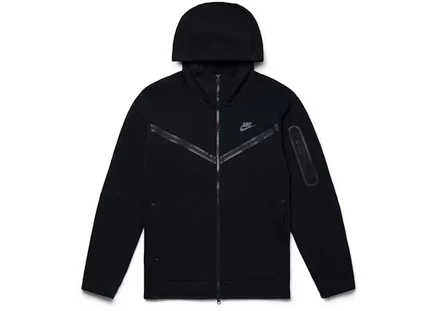 Мужское худи Nike Sportswear Tech Fleece на молнии, черное