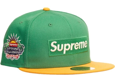 Унисекс кепка Supreme 2-Tone Box Logo New Era, зеленая