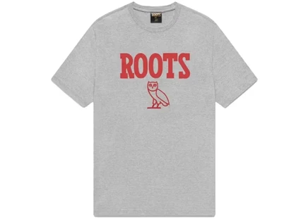 Мужская футболка OVO Roots Athletics Owl, серый меланж