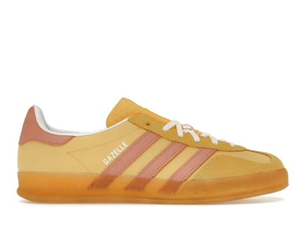 Женские кроссовки Adidas Gazelle Indoor Semi Spark Clay, желто-розовые