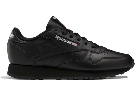 Женские кроссовки Reebok Classic Leather, черно-серые