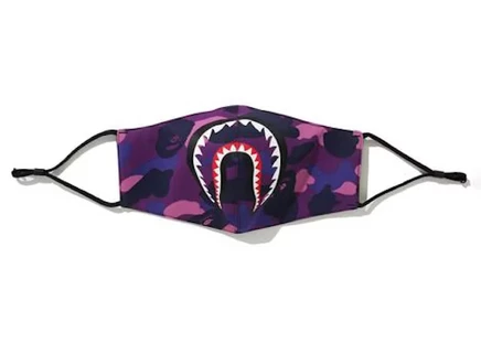 Унисекс маска Bape Color Camo Shark (SS21), фиолетовая