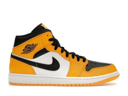 Мужские кроссовки Jordan 1 Mid Taxi, желто-черно-белые