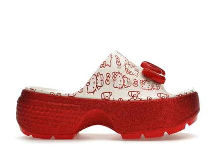 Мужские сабо Crocs Stomp Hello Kitty, красные с глиттером