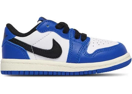 Детские кроссовки Jordan 1 Retro Low OG, бело-черно-синие