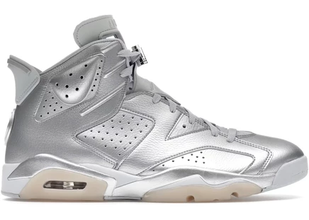 Jordan 6 Retro PSG Paris Saint-Germain Silver metallic silver/metallic silver/pure platinum/oil grey (2)