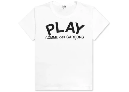Детская футболка Comme Des Garcons Play с логотипом, белая