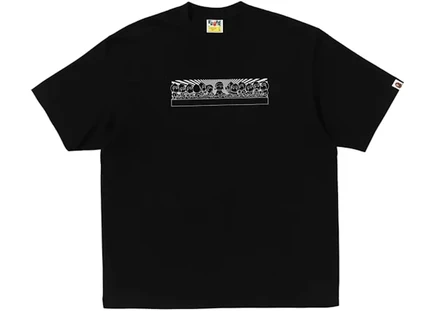 Мужская футболка BAPE Baby Milo свободного кроя, черная