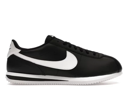Мужские кроссовки Nike Cortez Basic 2023 кожаные, черно-белые