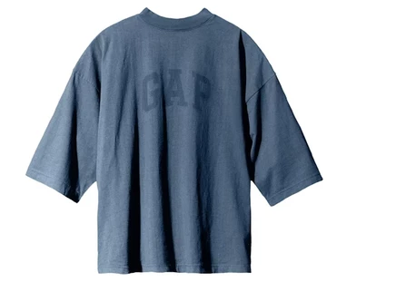 Мужская футболка Yeezy Gap Dove с 3/4 рукавом, темно-синяя