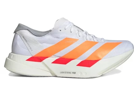 Мужские беговые кроссовки Adidas Adizero Adios Pro 4, бело-оранжевые