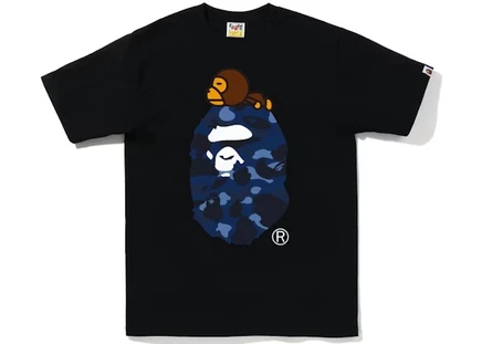 Мужская футболка BAPE Color Camo Milo On Big Ape, черно-синяя