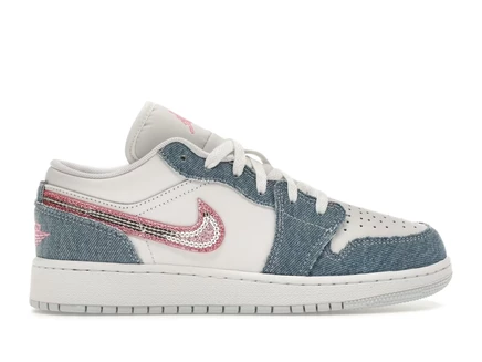 Детские кроссовки Jordan 1 Low SE Denim Sequin (GS)