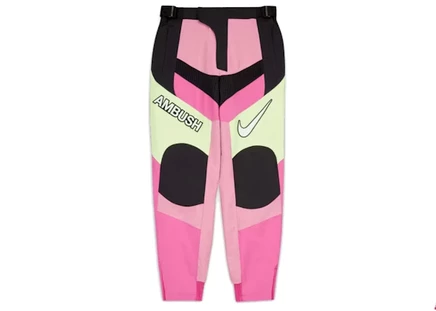 Женские мотоциклетные брюки Nike x Ambush, розово-черные