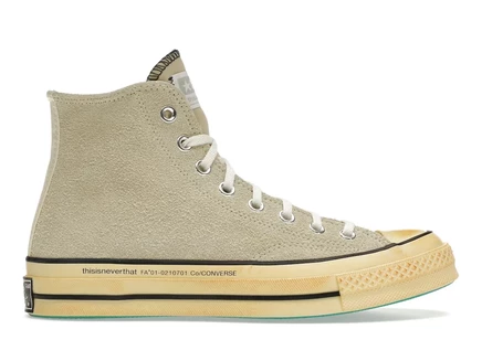 Унисекс кеды Converse Chuck Taylor 70 Hi thisisneverthat, замша, лимонный