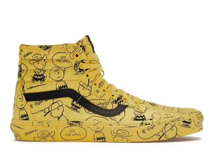 Мужские кеды Vans Sk8-Hi Peanuts Charlie Brown, желто-черные