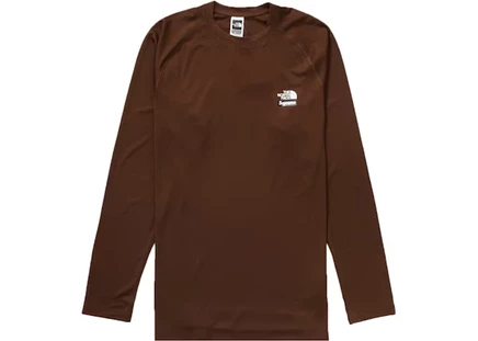 Мужской лонгслив Supreme The North Face Base Layer, коричневый