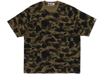 Мужская футболка Bape x CLOT Camo, оливковая