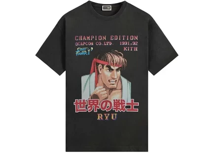 Мужская футболка KITH x Capcom Ryu Champion, черная