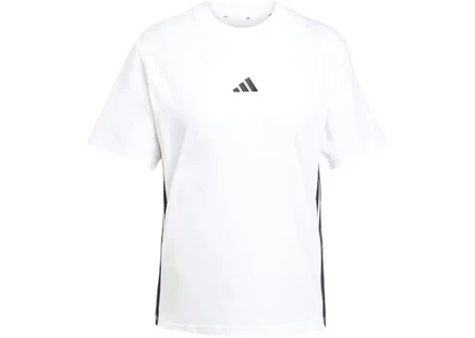 Женская футболка Adidas Essentials 3-Stripes из хлопка, белая/черная