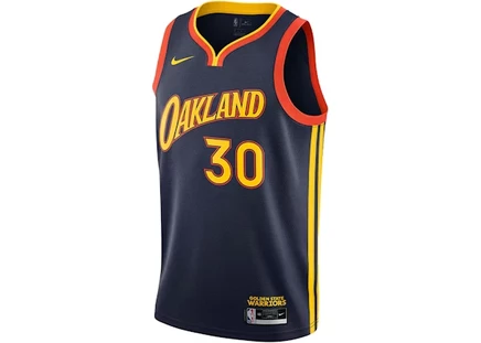 Мужская джерси Nike Stephen Curry City, темно-синяя/оранжевая