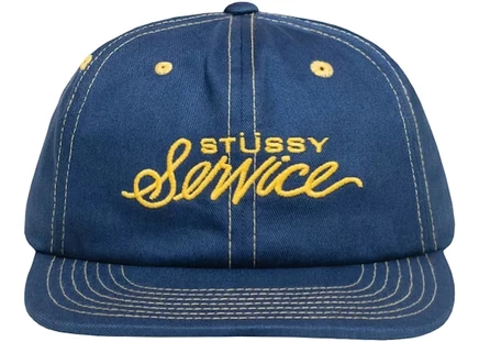 Мужская кепка stussy mid depth service, темно-синяя