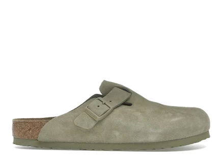 Мужские сабо Birkenstock Boston Suede, выцветший хаки