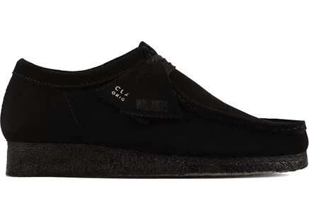 Женские полуботинки Clarks Originals Wallabee, черный замш