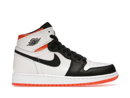 Детские кроссовки jordan 1 electro orange, бело-оранжевые