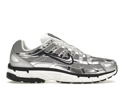 Мужские кроссовки Nike P-6000, серебристые металлик/слоновая кость/черные