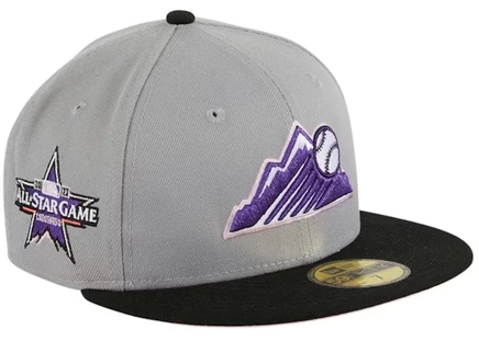 Мужская кепка new era 59fifty colorado rockies, серо-черная