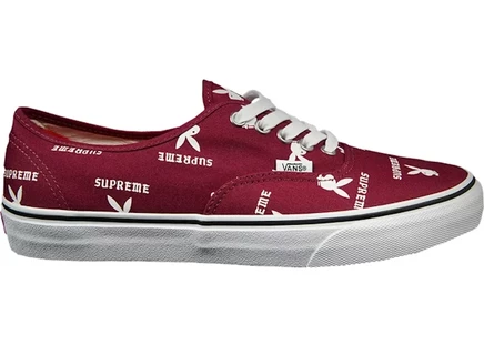 Мужские кеды Vans Authentic Supreme x Playboy, бордовые