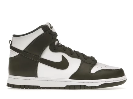 Мужские кроссовки Nike Dunk High Retro Cargo Khaki (2021), бело-хаки