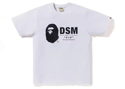 Мужская футболка Bape DSM Ginza Store Exclusive 2023, белая