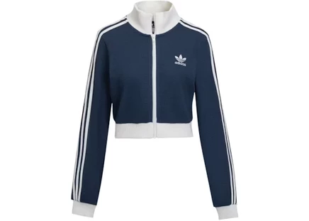 Женский укороченный топ Adidas Originals Crop, индиго/белый