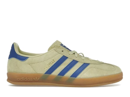 Мужские кеды Adidas Gazelle Indoor, пудрово-жёлтые/синие