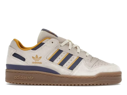 Мужские кроссовки Adidas Forum Low CL, белые/фиолетово-желтые