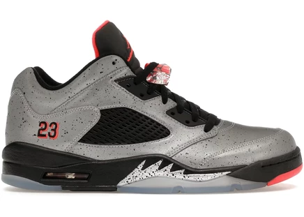 Кроссовки Jordan 5 Low Neymar, серебристые/красно-черные