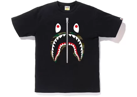 Мужская футболка Bape 1st Camo Shark Tee, черно-зеленая