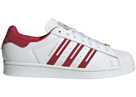 Мужские кроссовки Adidas Superstar, бело-красно-серые