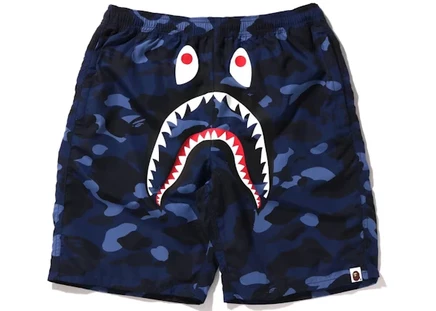 Мужские пляжные шорты BAPE Color Camo Shark, темно-синие