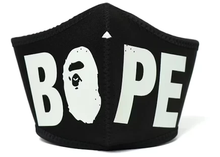 Мужская маска Bape светящаяся в темноте, черная