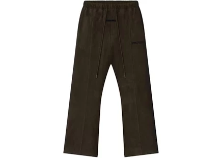 Мужские клеш-брюки Fear of God Essentials из замшевого флиса, коричневые