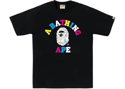 Мужская футболка Bape Neon Camo College, черная