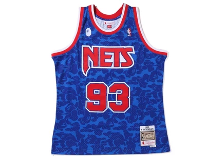 BAPE x Mitchell & Ness New Jersey Nets Jersey Blue blue