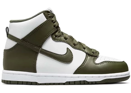 Детские кроссовки Nike Dunk High Retro (PS), белые/хаки